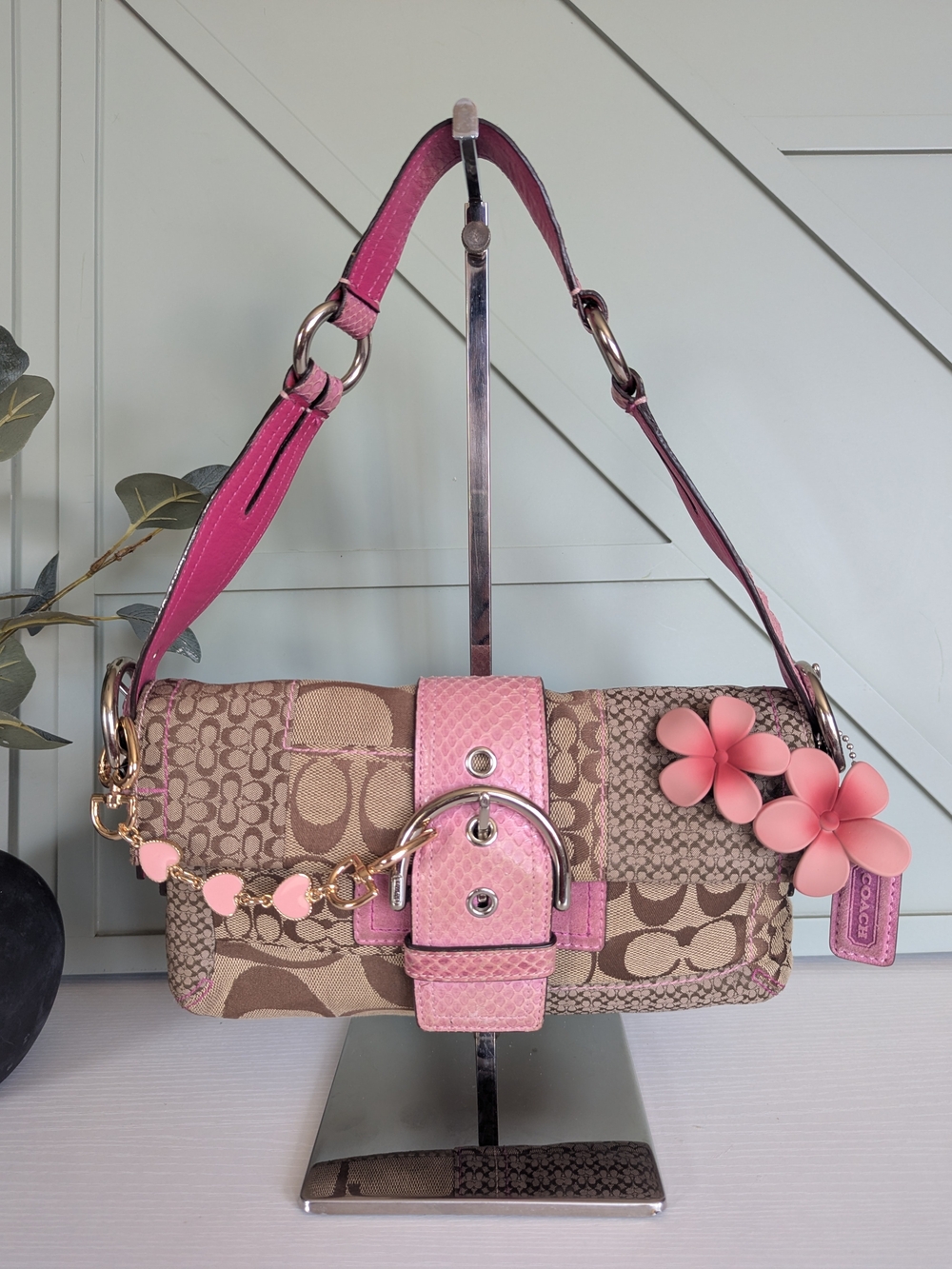 vintage Y2K Coach Soho Signature Patchwork Flap Shoulder Bag